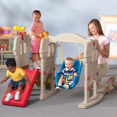 Indoor Swings on Swing Along Castle   The Weather Resistant Swing And Slide Play Set